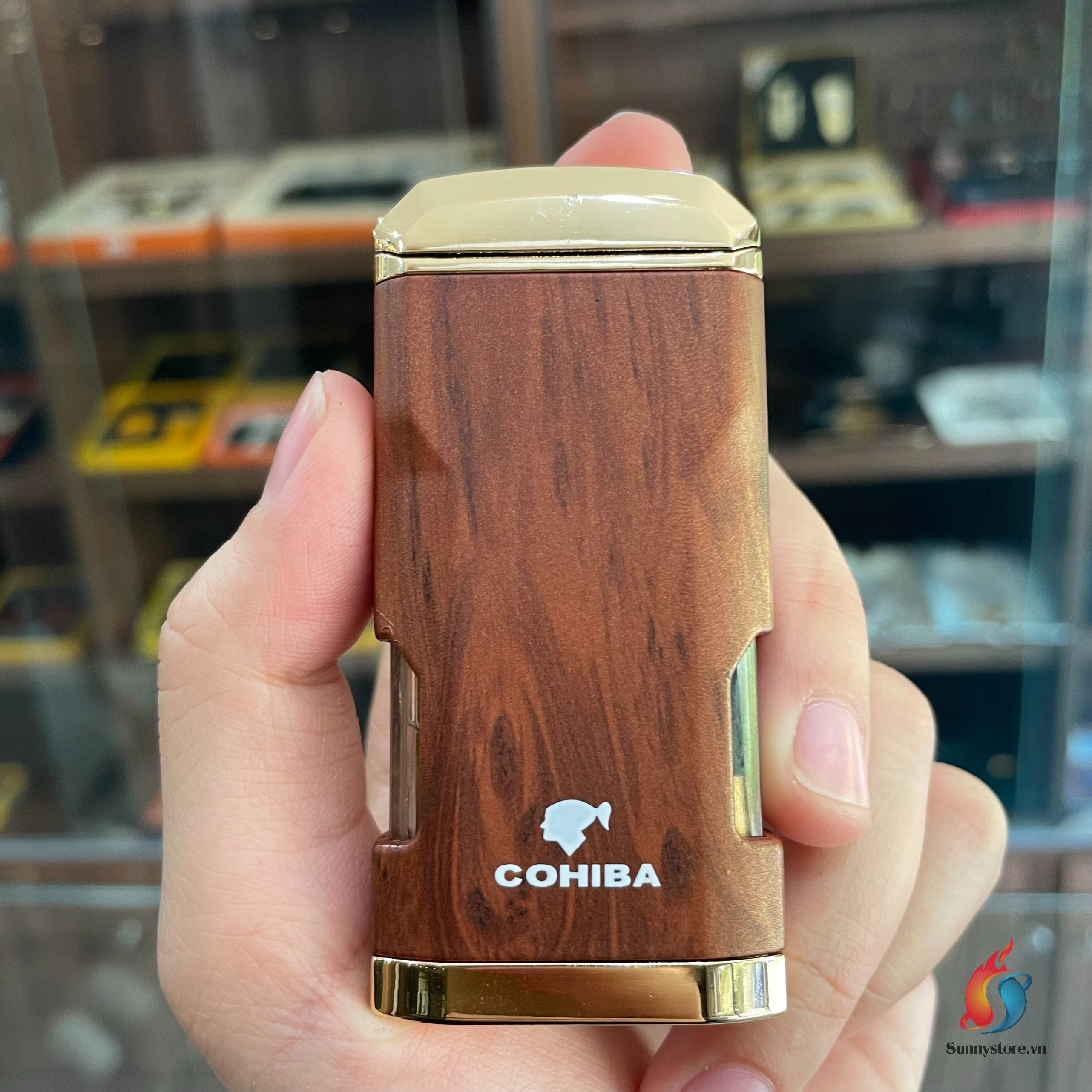 Bật lửa xì gà 3 tia kèm đục Cohiba COB107