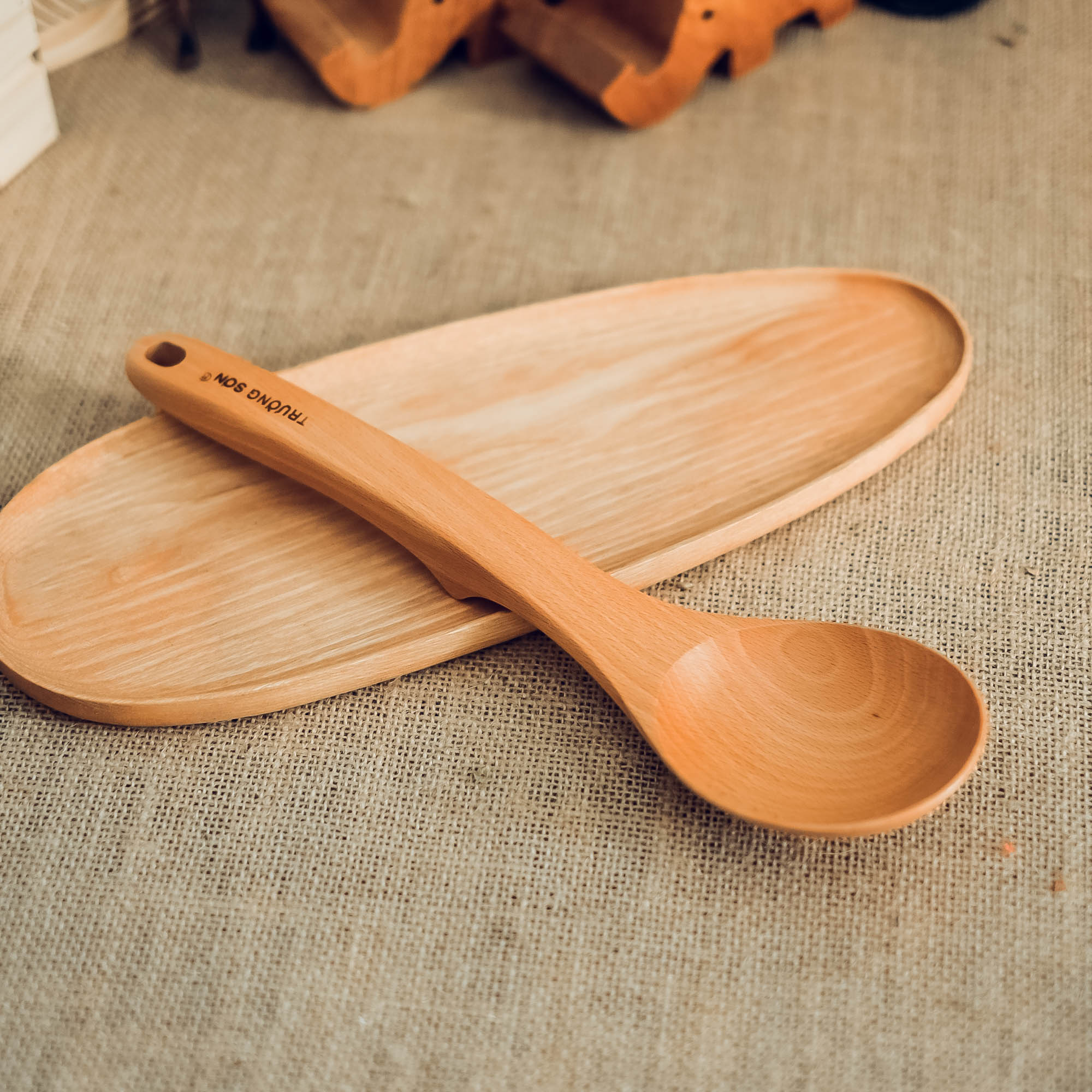 Vá cơm gỗ beech, muỗng xúc cơm, Wooden spoon