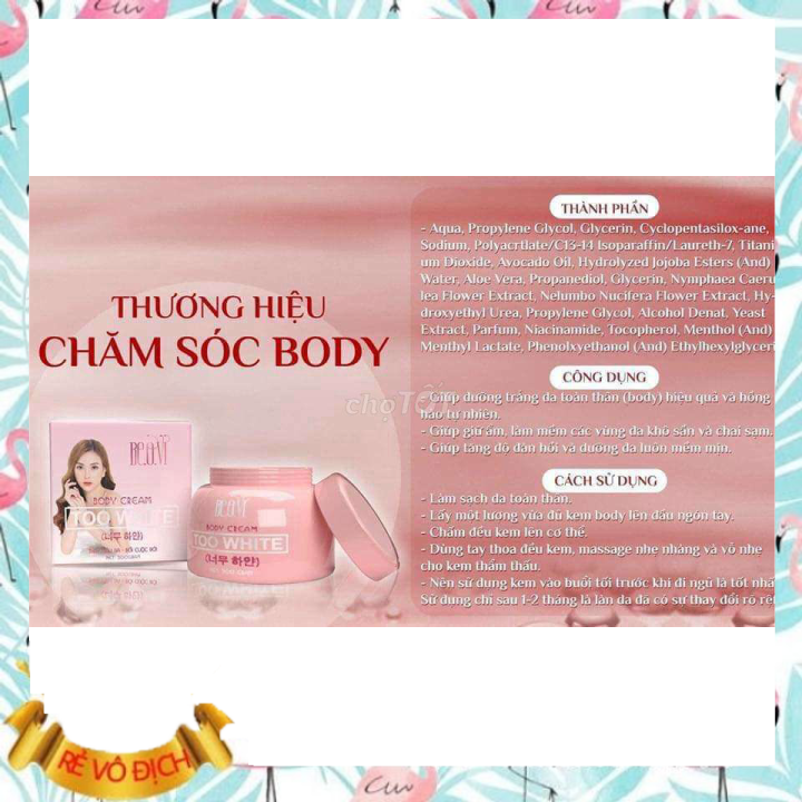 [HCM]KEM BODY  TRẮNG DA TOO WHITE THU THỦY