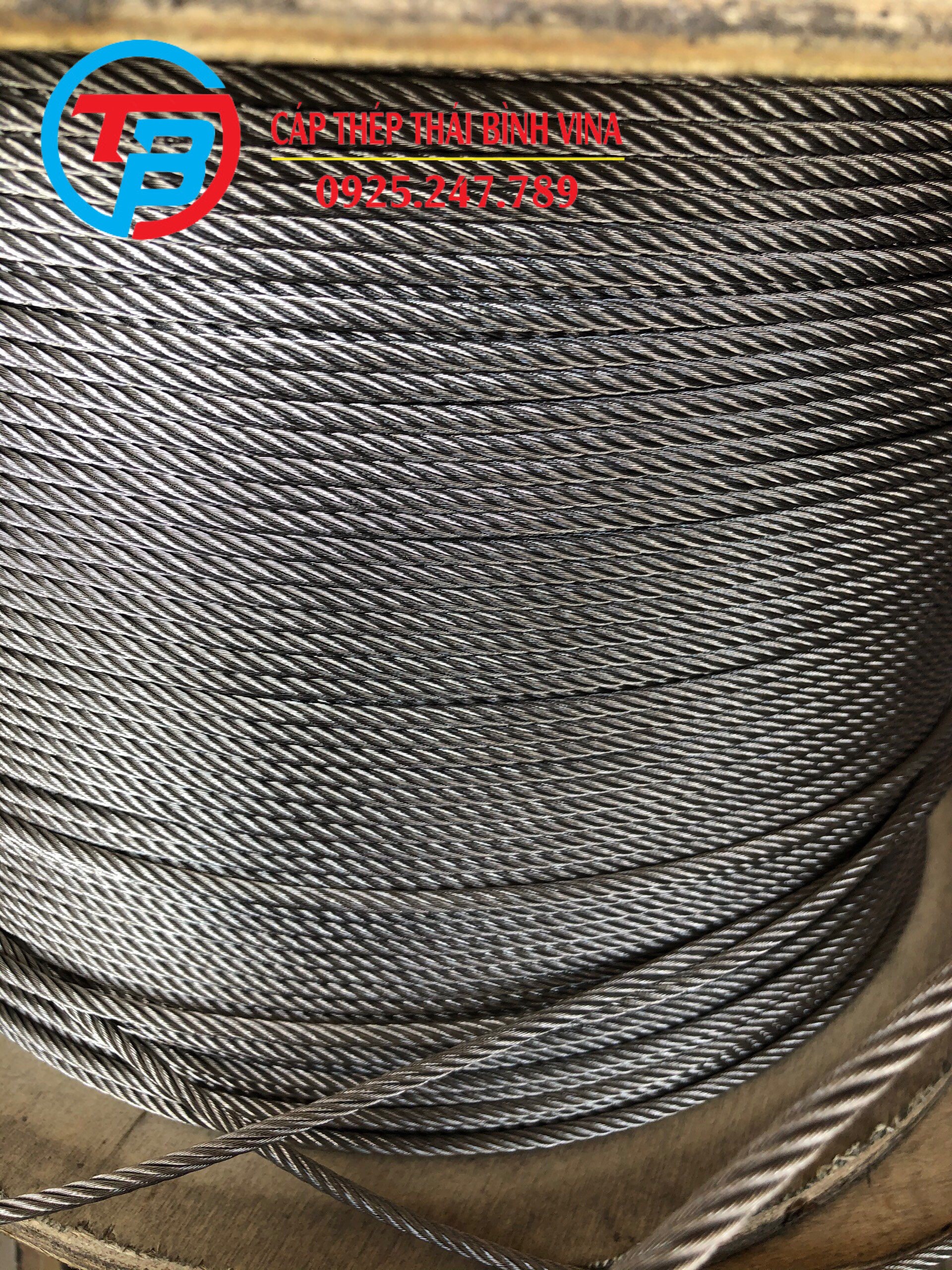100 mét Cáp inox 304 (1,5 ly, 2 ly, 3 ly, 4 ly) cáp thép thái bình vina