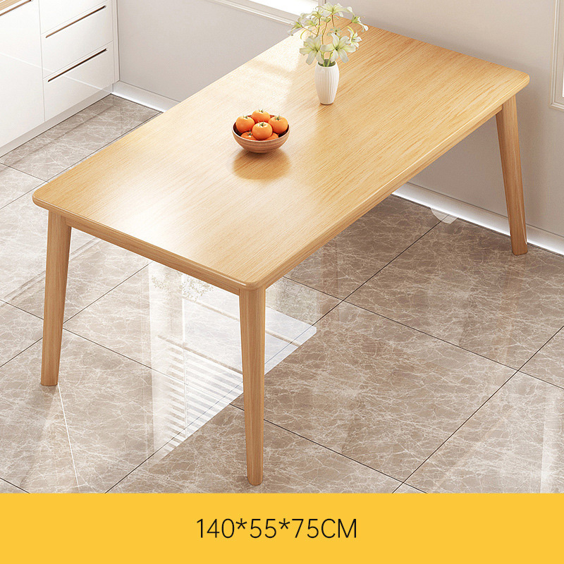 Dining table: household small house, modern simple rectangular solid wood leg dining table, dining table and chair combination, household small table
