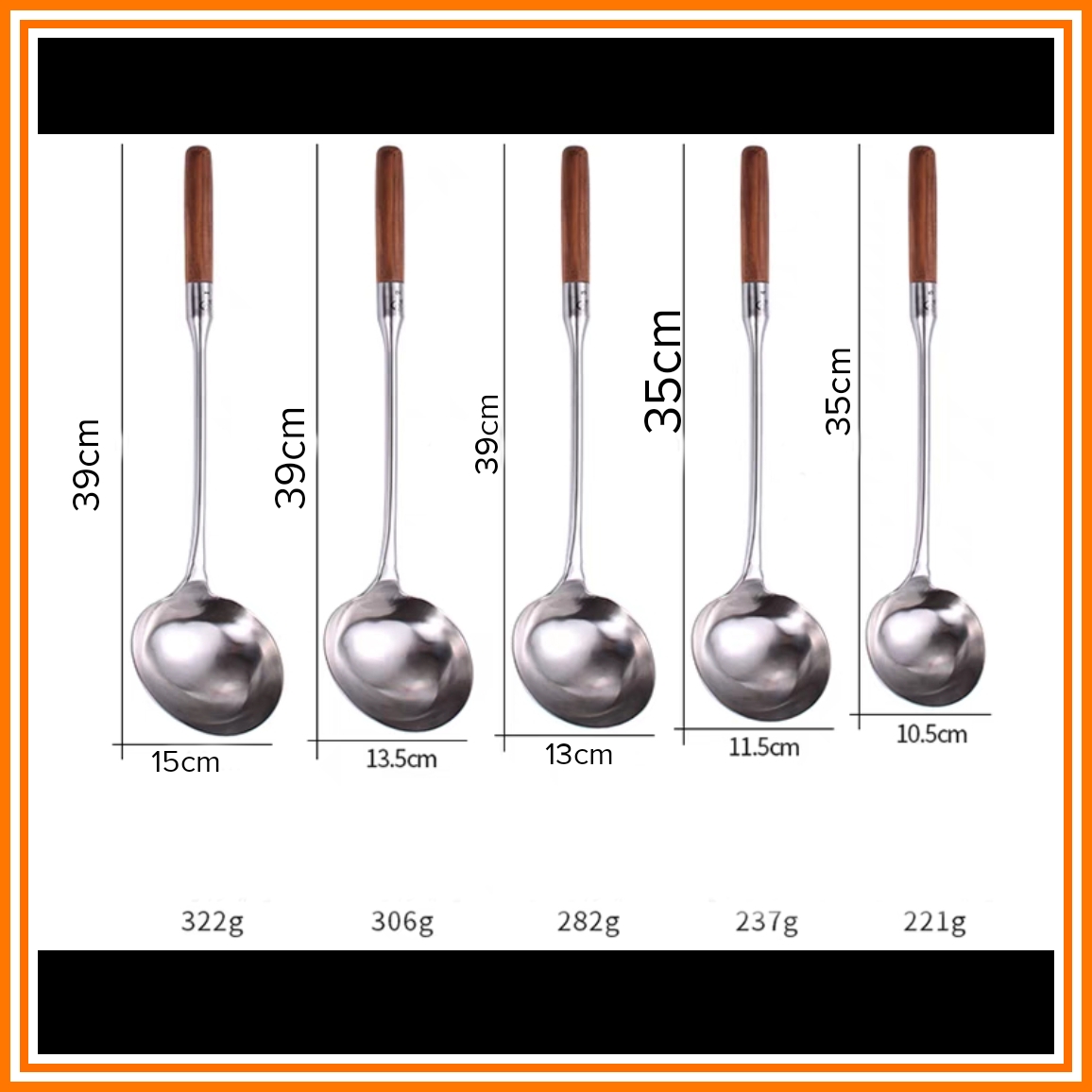 Vá Xào Inox Kiểu Đức Cán Gỗ Cẩm Lai