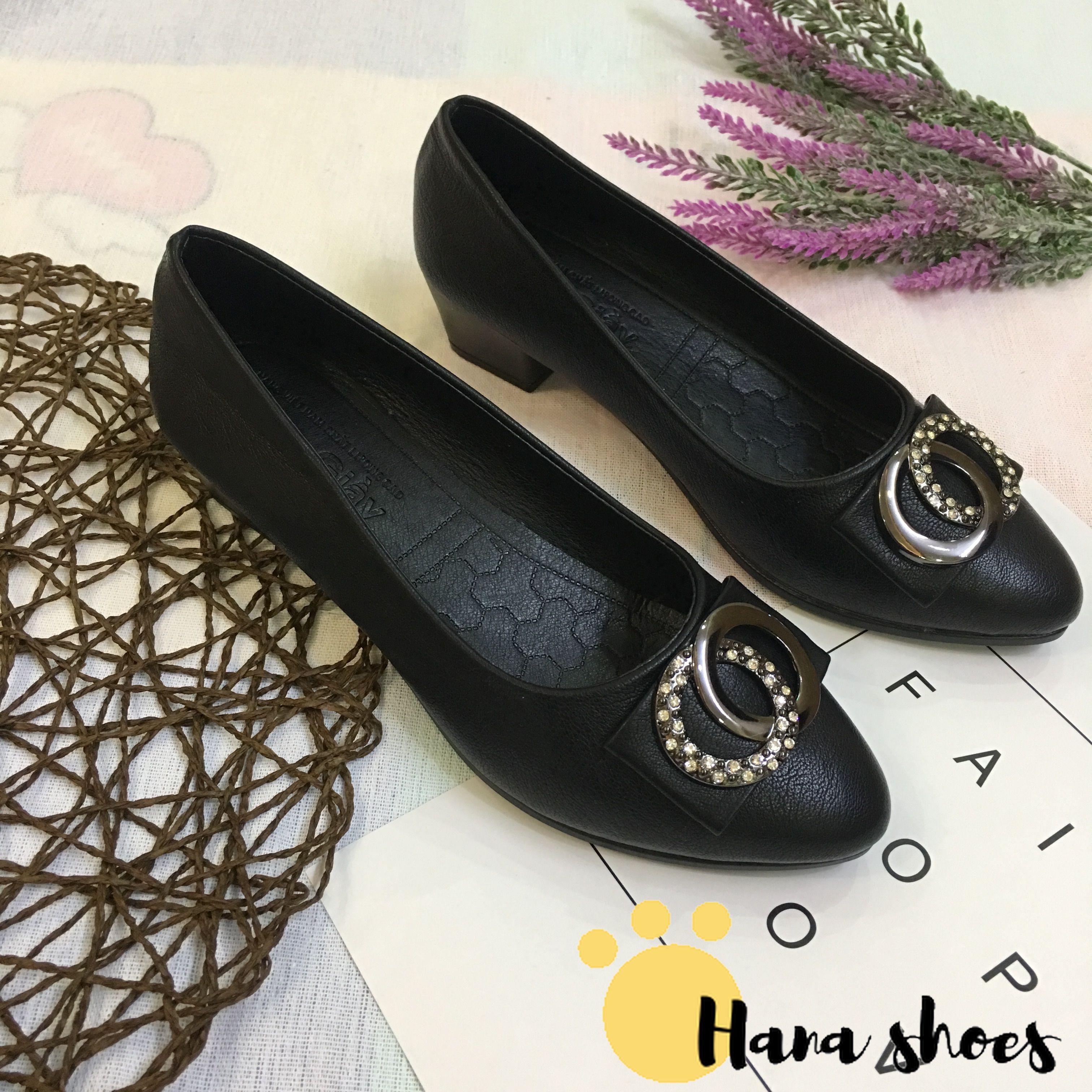 [Hình thật] M19 Giày cao gót công sở nữ da lì đế 4cm siêu mềm êm chân