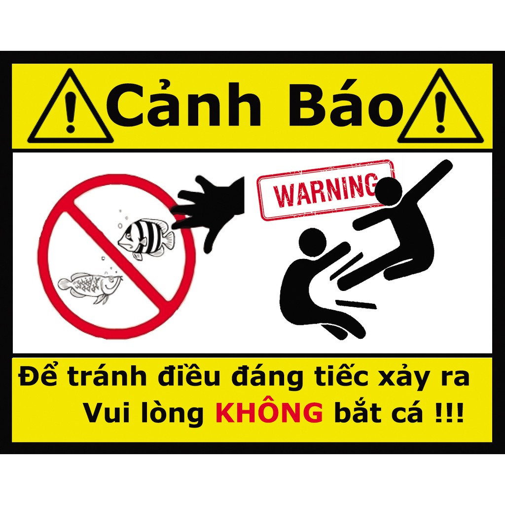 Logo cảnh báo dán bể cá