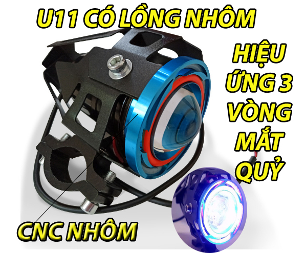 ĐÈN LED U11 TRỢ SÁNG VÀ TRANG TRÍ XE MÁY CỰC ĐẸP