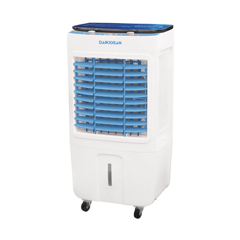 Máy làm mát không khí Daikiosan DKA-03500C, diện tích từ 20-25m2, sử dụng motor lõi đồng, vỏ motor được sơn tĩnh điện giúp sản phẩm bền bỉ hơn