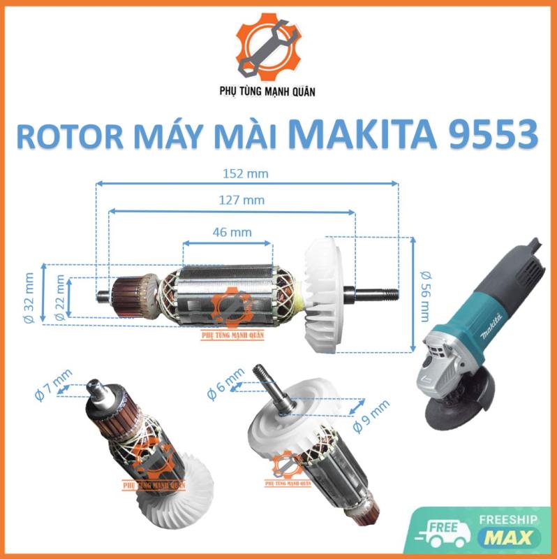 rotor/ruột máy mài MAKITA 9553 tặng kèm chối than cao cấp