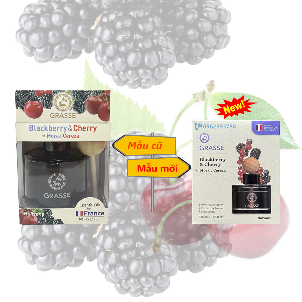 Nước Hoa Xe Hơi 100% Tinh Dầu Pháp Grasse Blackberry Cherry Diffuser