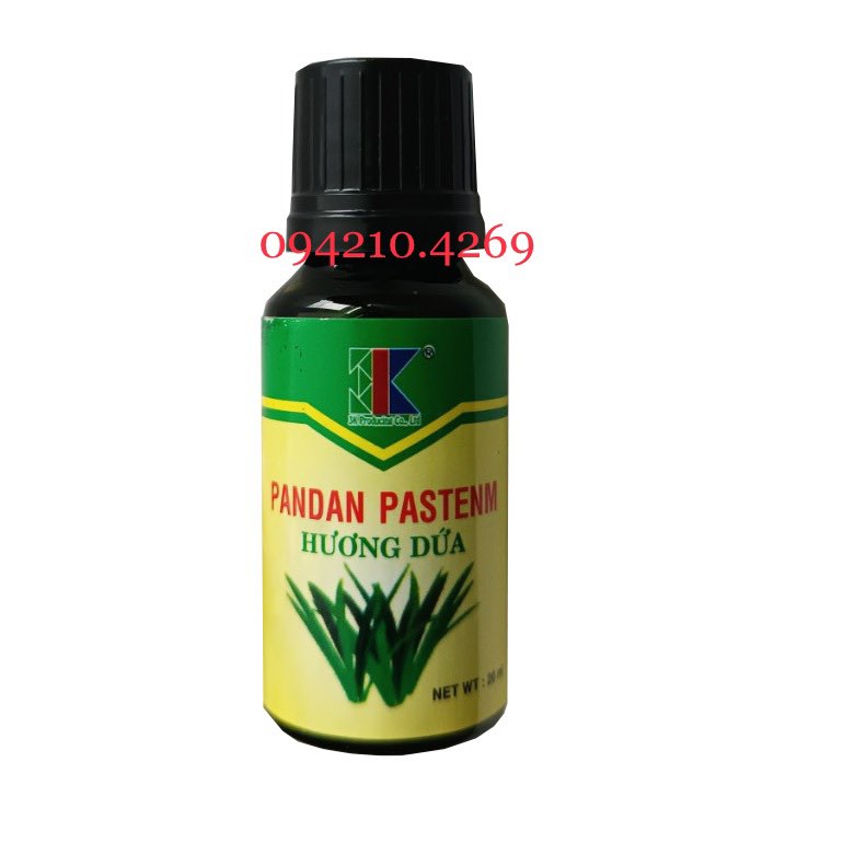 1 lọ tinh dầu lá dứa/ lá nếp hiệu 3k chai 20ml- dùng trong làm bánh, nấu ăn - nguyên liệu trà sữa