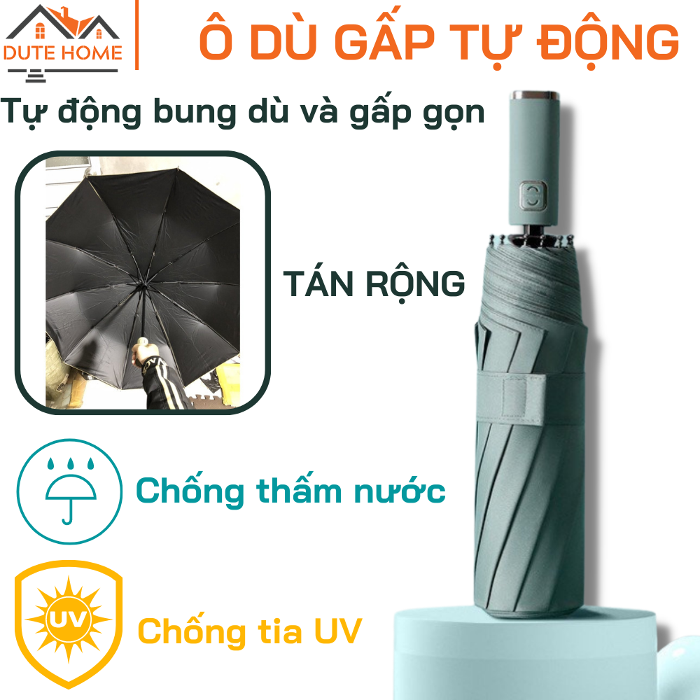 Ô TỰ ĐỘNG 2 CHIỀU GẤP GỌN CHE MƯA NẮNG TỰ ĐỘNG XUẤT NHẬT - DÙ TỰ ĐỘNG GẤP GỌN ĐI MƯA, CHỐNG TIA UV, TỰ ĐỘNG BẬT MỞ, CHẮC CHẮN