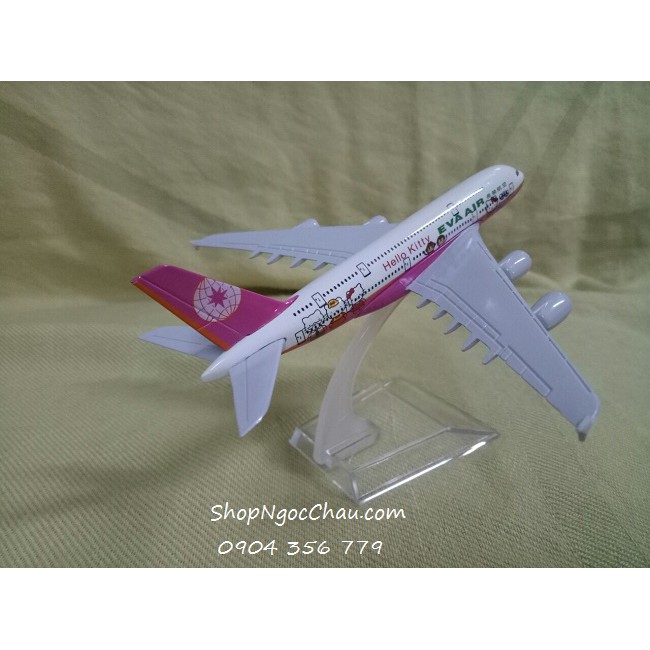 Mô hình máy bay A380 Eva Air - Hello Kitty Pink 16cm