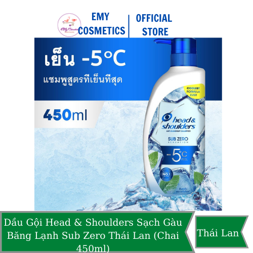 Dầu Gội Head & Shoulders Sạch Gàu Băng Lạnh Sub Zero Thái Lan (Chai 450ml)