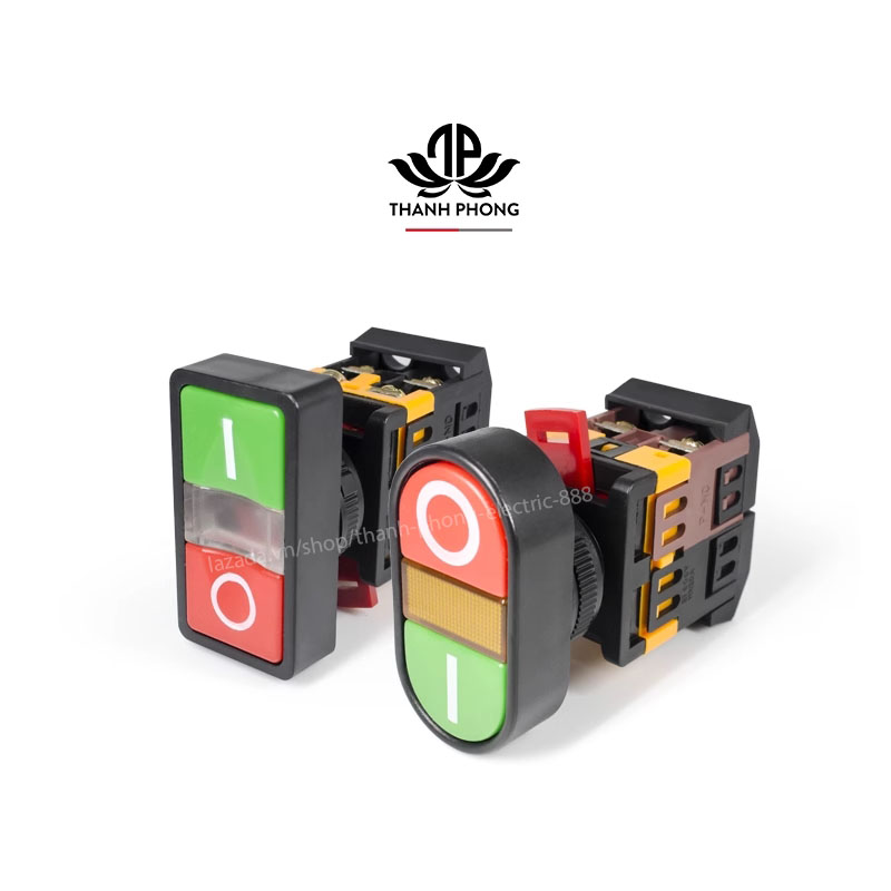 Công Tắc Nhấn Đôi APBB-AS-22&25N On-Off Có Đèn 220VAC