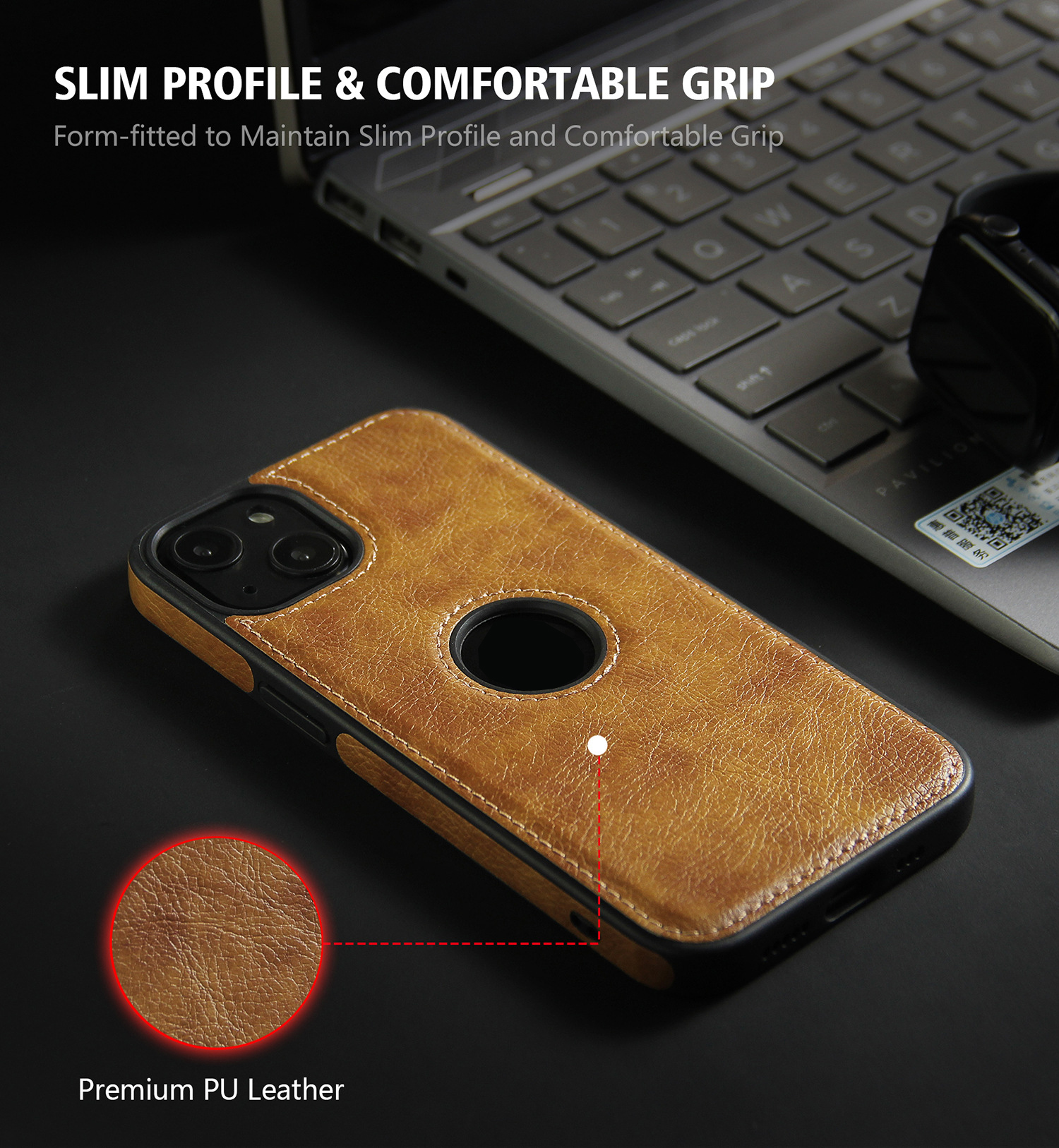 Ốp lưng da dành cho iPhone 15 / 15 Plus / 15 Pro / 15 Pro Max