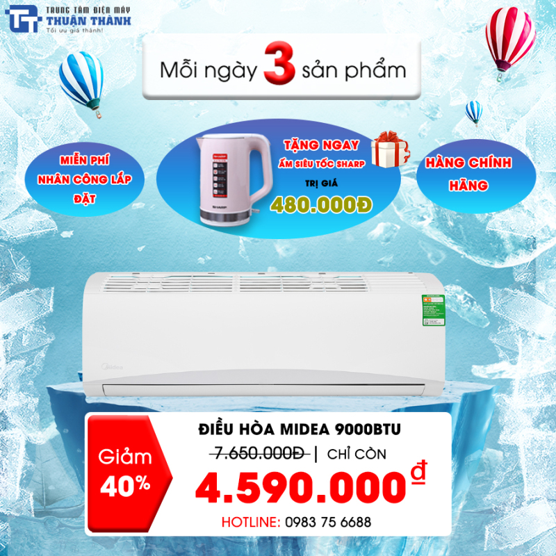 Bảng giá Điều hòa Midea MSAFA-10CRN8 9000BTU 1 chiều