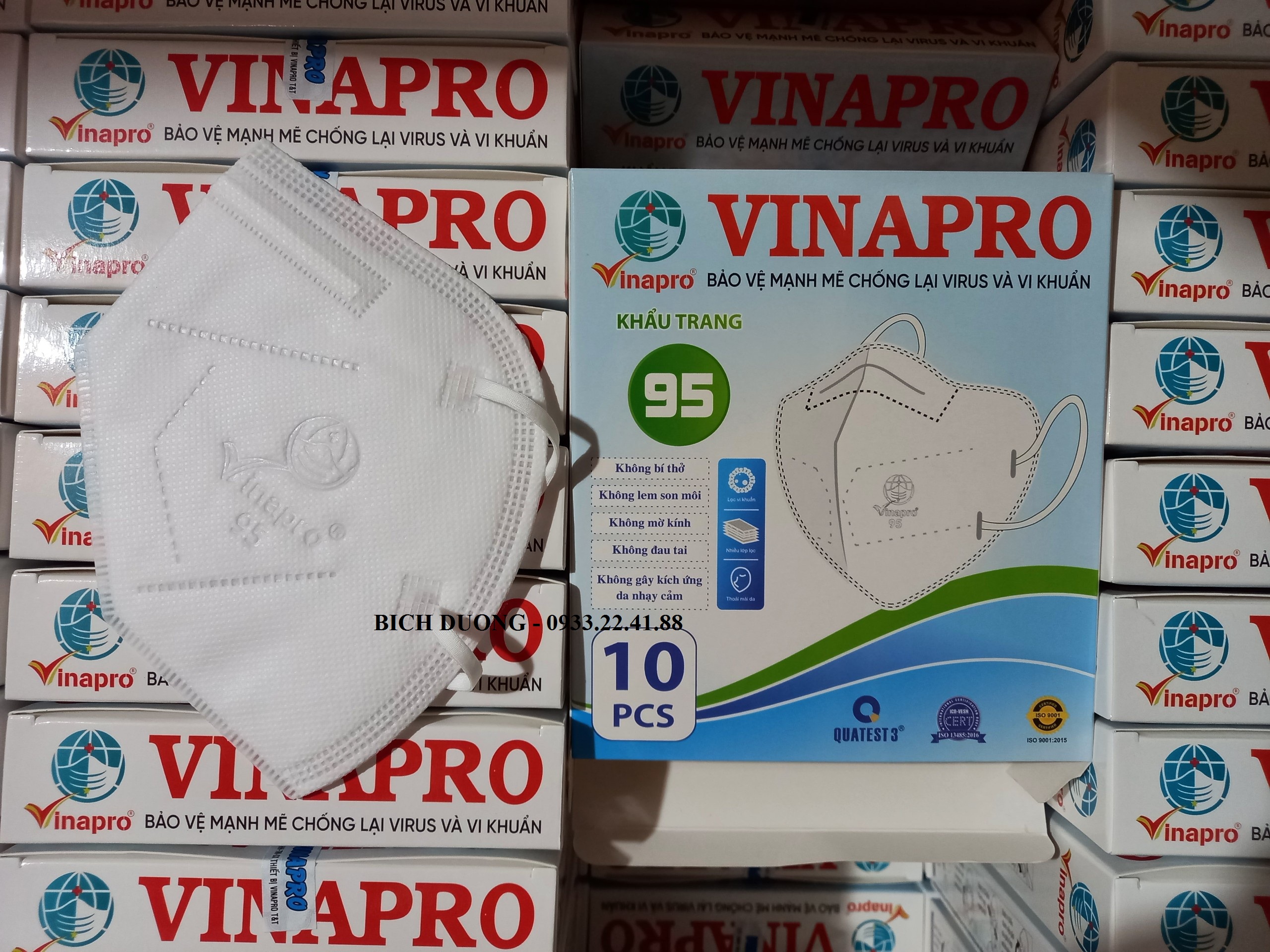 Khẩu trang kháng khuẩn N95 VINAPRO (10 cái/ hộp)
