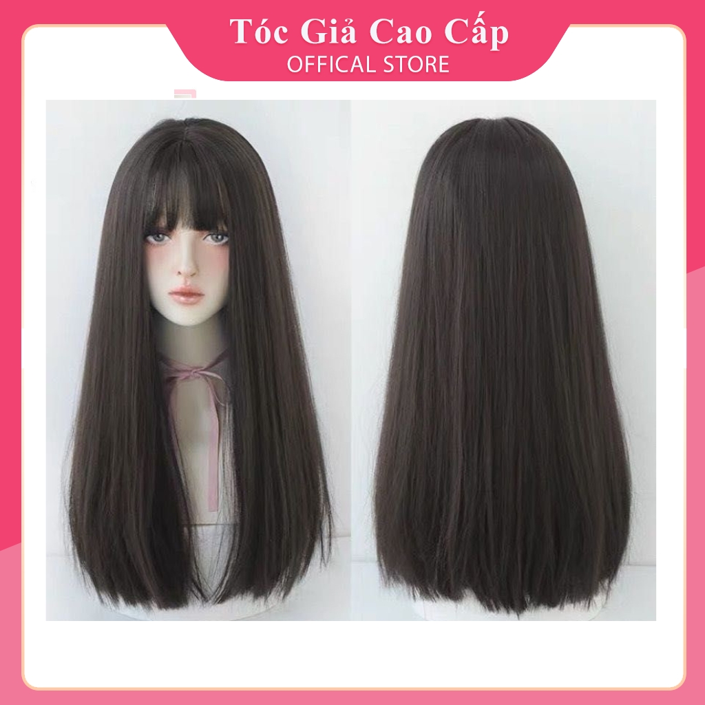 Tóc giả nữ nguyên đầu thẳng đuôi ngang dài, 8268