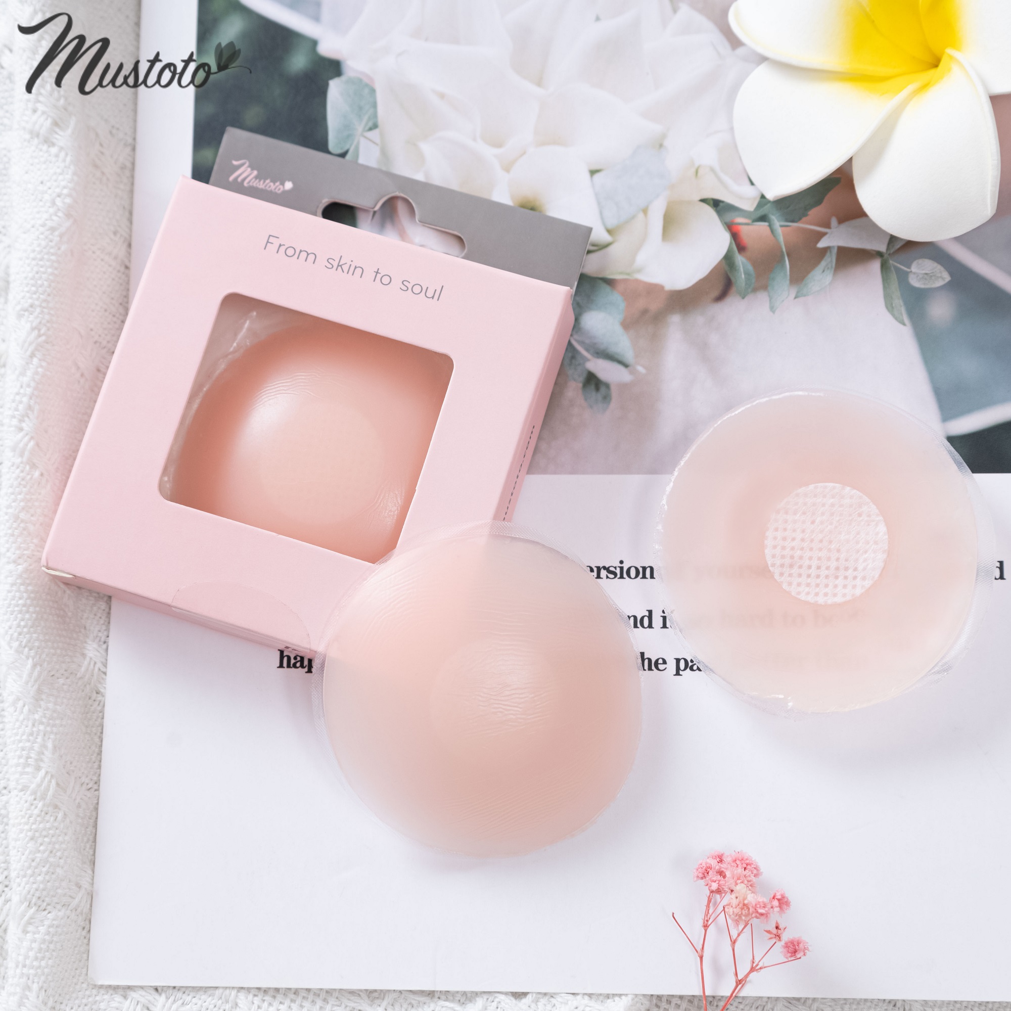 Miếng Dán Ngực Nhũ Hoa (Đầu Ti) Silicon Mustoto (1 cặp)