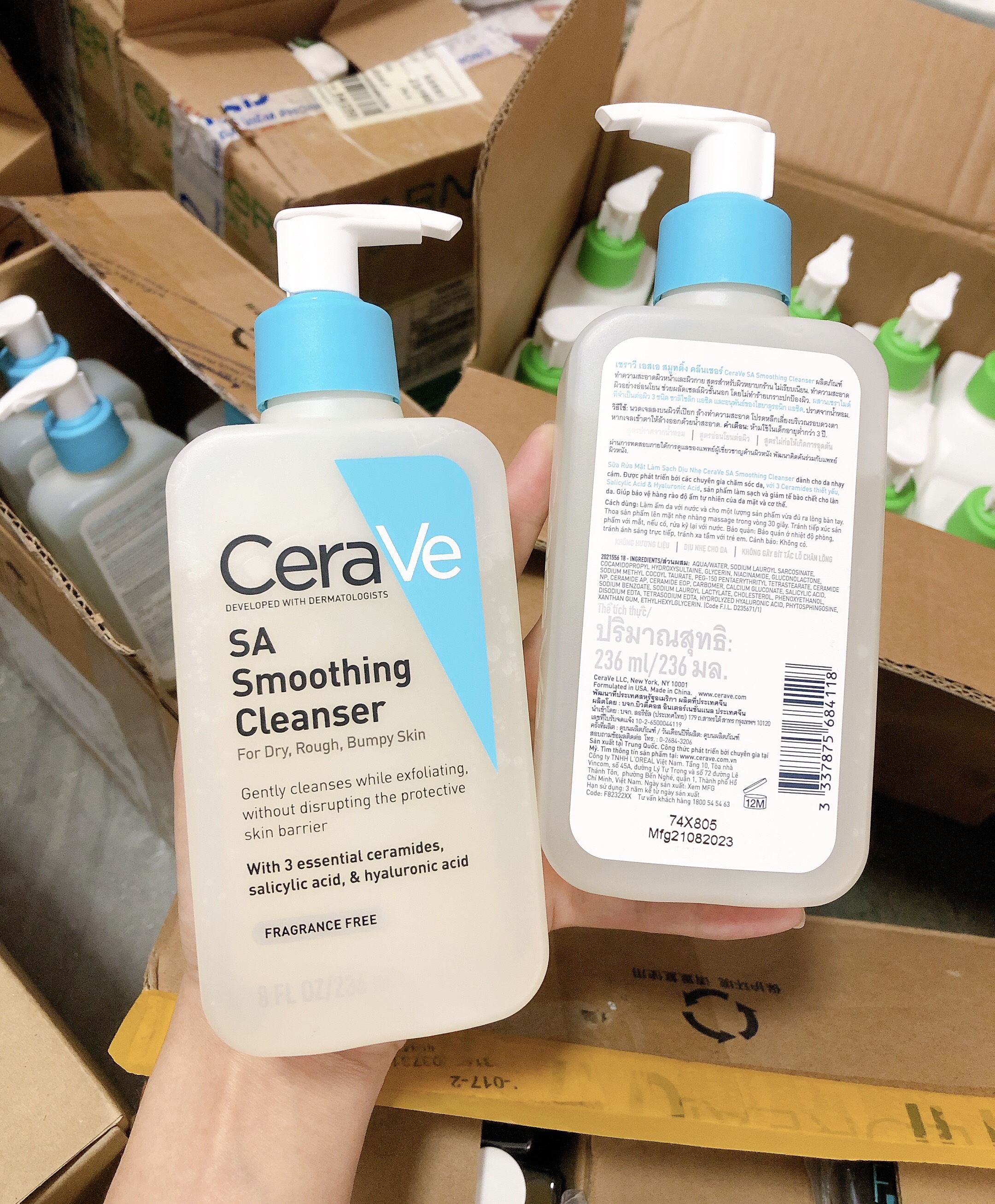 Sữa rửa mặt cerave sa smoothing cleanser 236ml- xanh dương