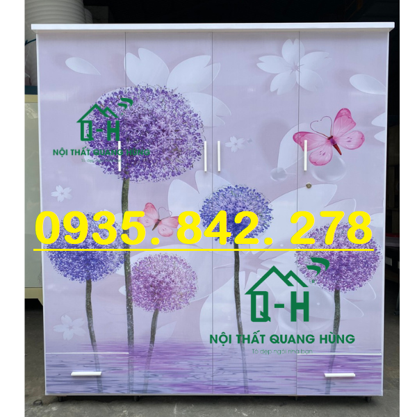 Tủ nhựa đài loan 4 cánh cao cấp bao lắp ráp