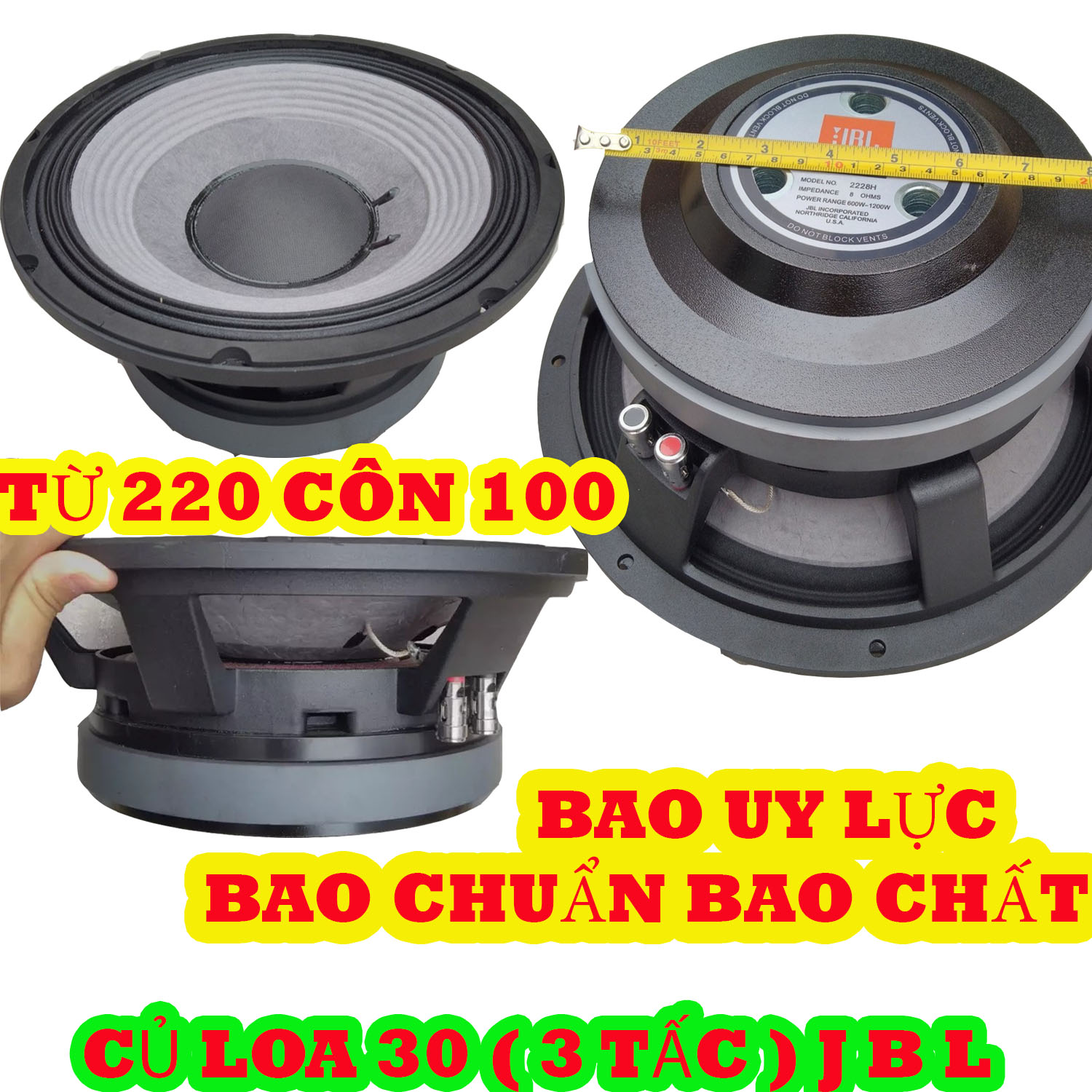 1 CỦ LOA BASS 30 JB L LOẠI MÀNG XÁM ĐÍT SẦN TỪ 220 CÔN 100 - CHẤT LƯỢNG