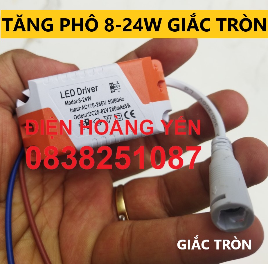 Driver Đèn Led Âm Trần Và Ốp Trần (1 Chế Độ) - (Jack Tròn)