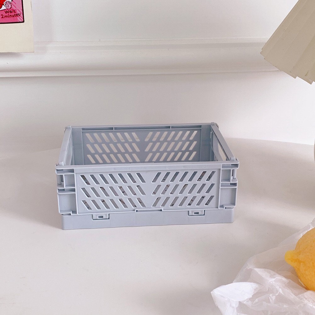 Rổ mini, Giỏ đựng đồ đa năng decor bàn học, gấp gọn lưu trữ đồ dùng học tập, mỹ phẩm, washi tape Canarystore54