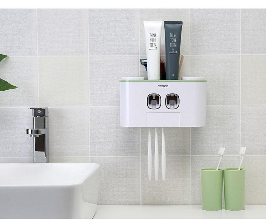 Bộ nhả kem đánh răng cao cấp ECOCO + tặng kèm 04 cốc (03 màu lựa chọn)