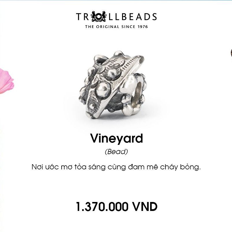 Trollbeads silver bead Vineyard