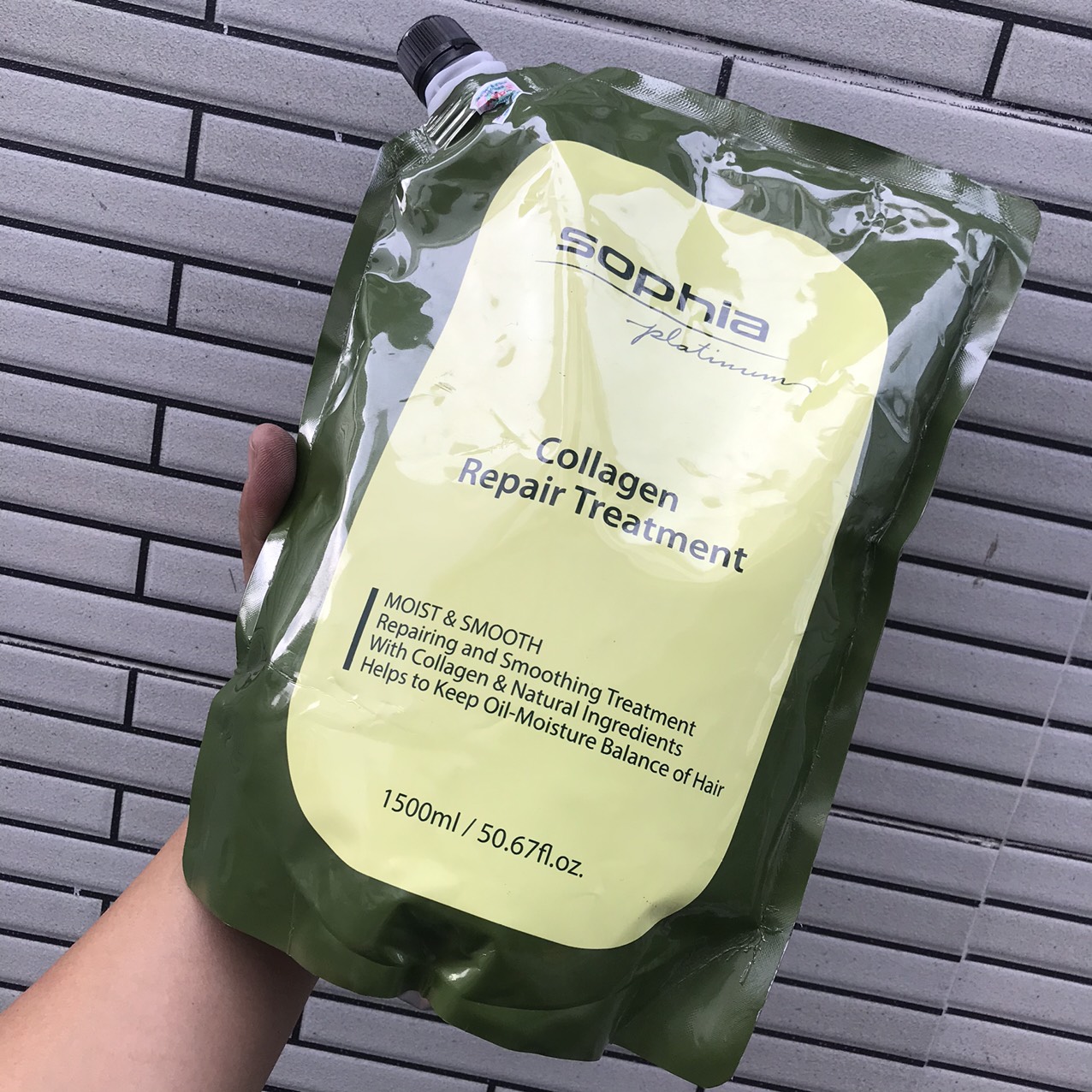 Hấp phục hồi tóc hư tổn Collagen Sophia Platinum 1500ml ( dạng túi )