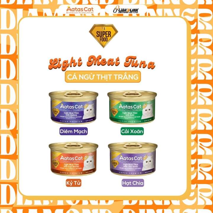 Thùng 24 lon - Pate Aatas Cat cho mèo lon 80g