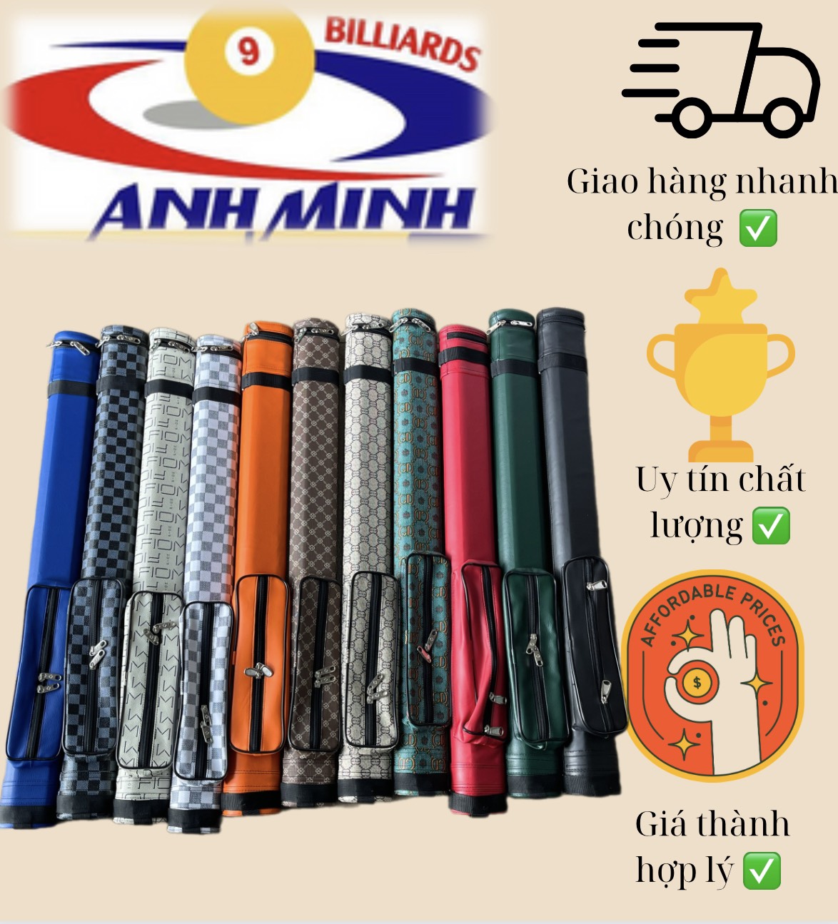 [HCM]Bao đựng cơ bida 1x1 hàng nhập