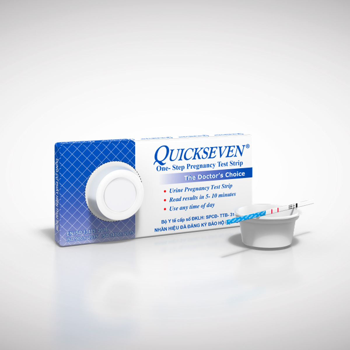 [CHÍNH HÃNG] Que thử thai / Dụng cụ test phát hiện thai sớm Quickseven (CHÍNH HÃNG - TANAPHAR) (Hộp 1 que) [CHE TÊN]