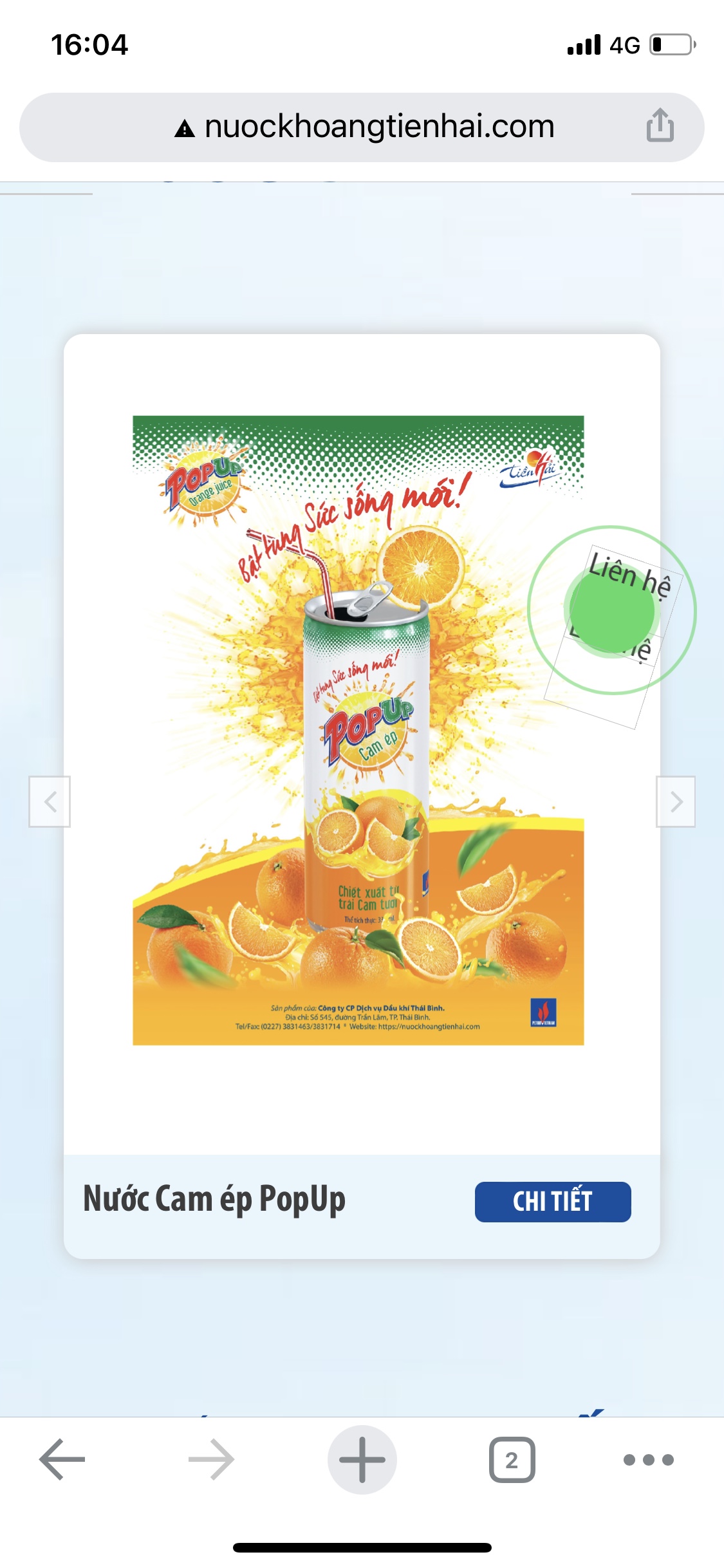 Nước Cam ép PopUp 330ml ( Thùng 24 lon )