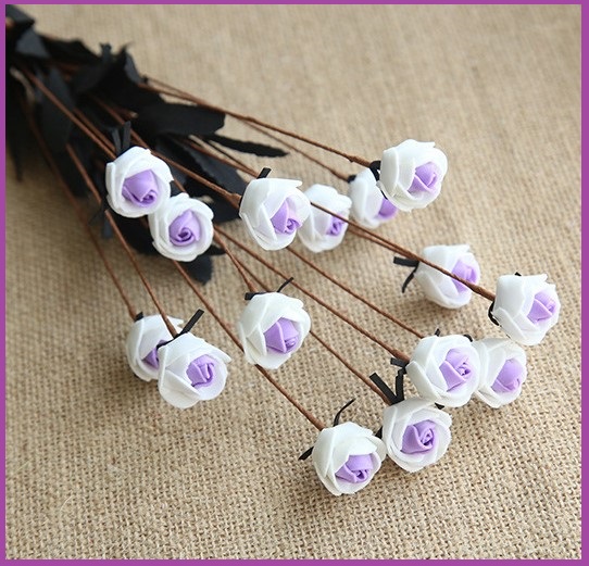 Hoa giả,hoa lụa, hoa trang trí cao cấp - HỒNG MINI 15 BÔNG