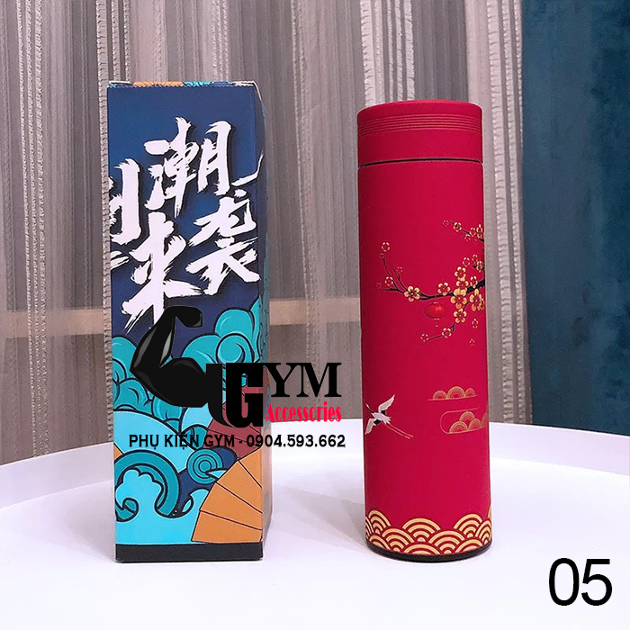 Bình Giữ Nhiệt Hoa Văn Nhiều Màu