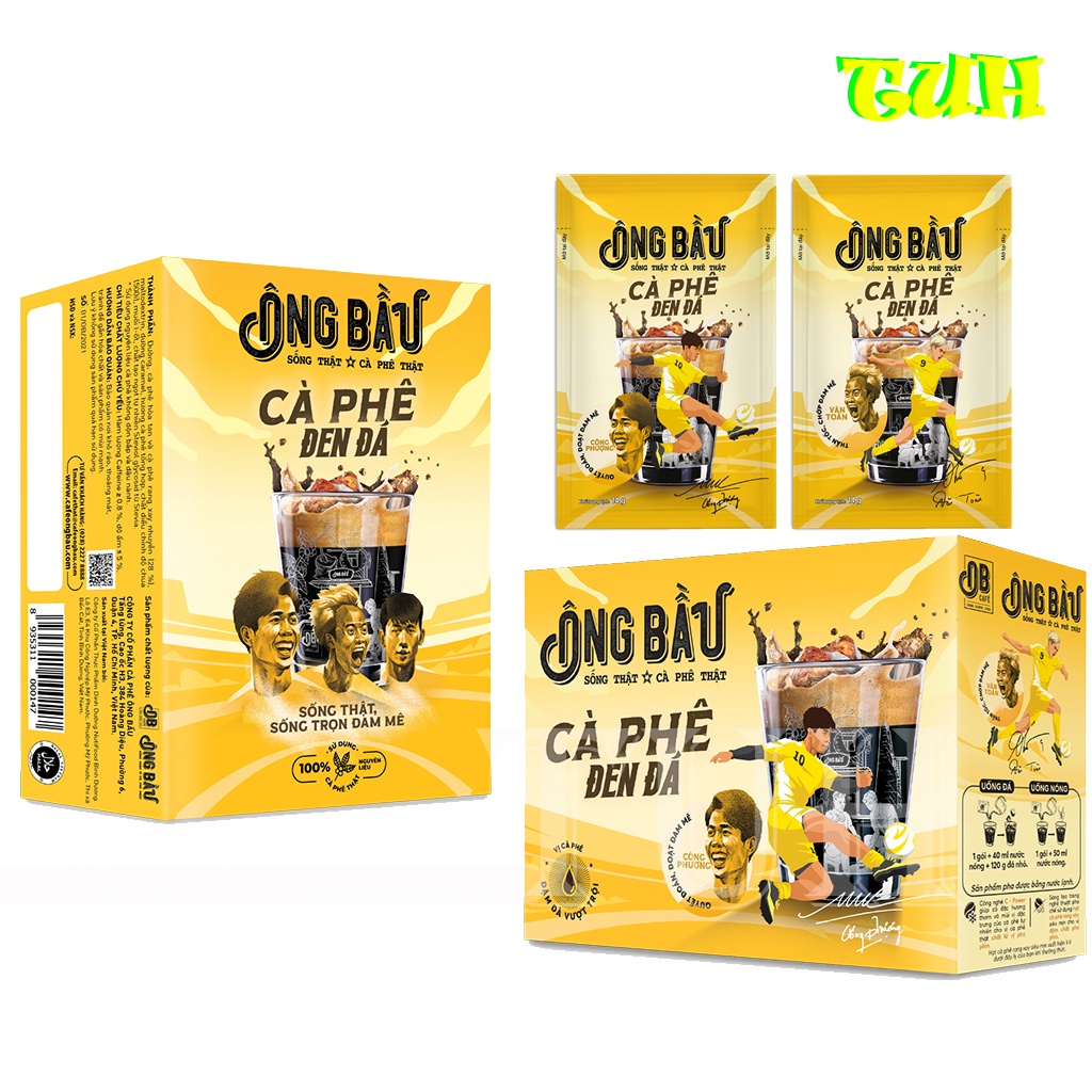 [Hộp 10 Gói 140g]Cà Phê Đen Đá Ông Bầu, cà phê ob, ob cafe-TUH Store