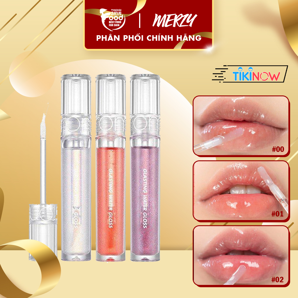 [Son Tint] Bóng Cho Đôi Môi Căng Mọng, Mịn Mượt Romand Glasting Water Gloss 4.5g