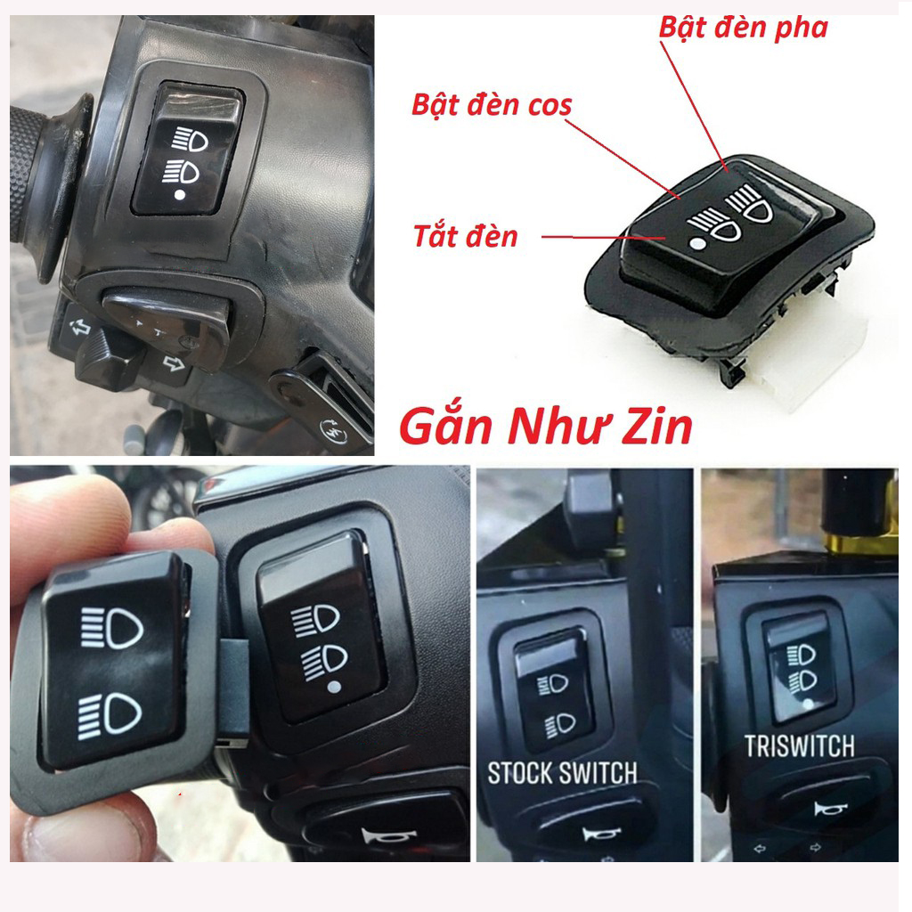 Công tắc tắt đèn cho các xe bóng sợi đốt vàng như wave, rsx, vision,lead lắp như zin