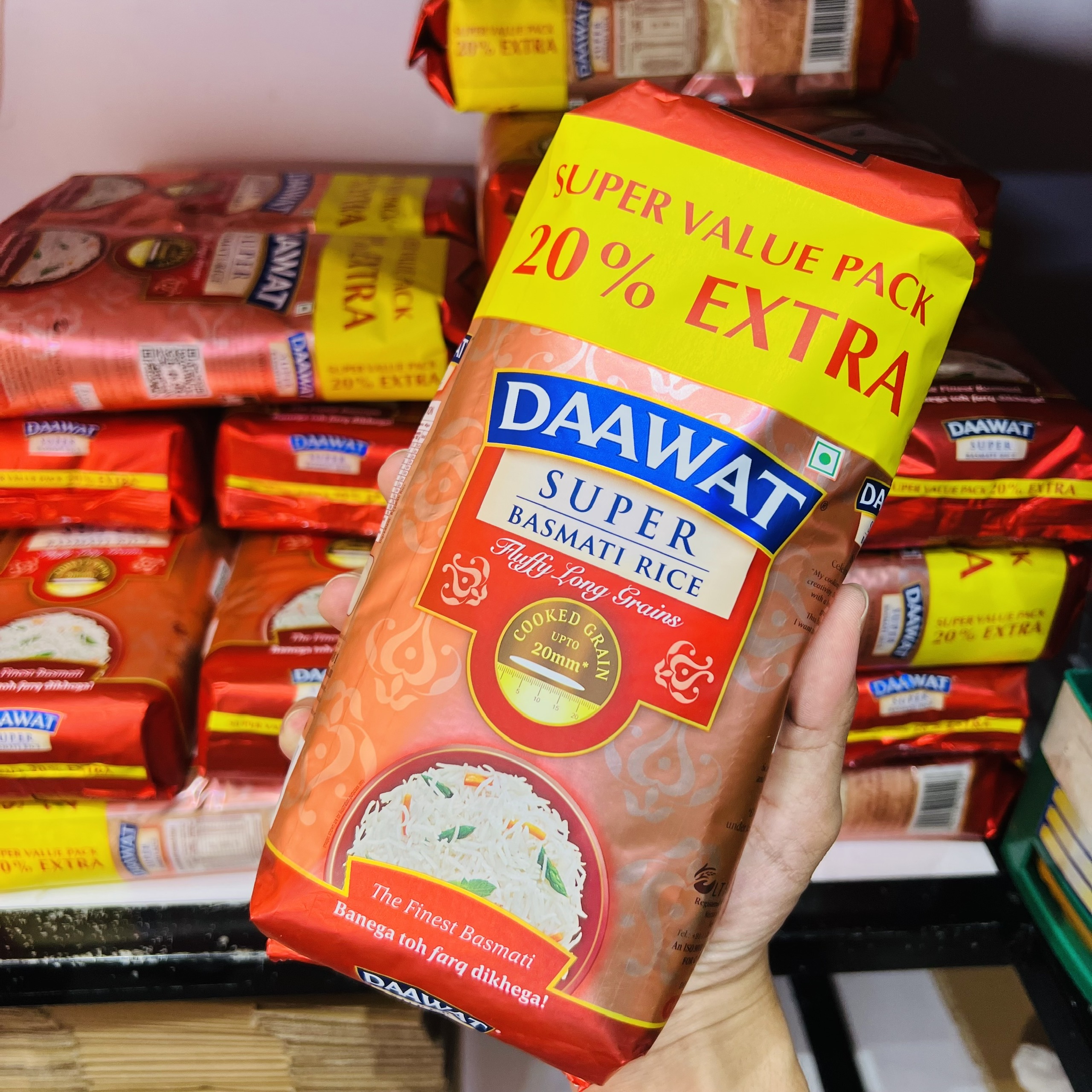 Gạo Ấn Độ hạt dài DAAWAT Super Basmati Rice 1kg