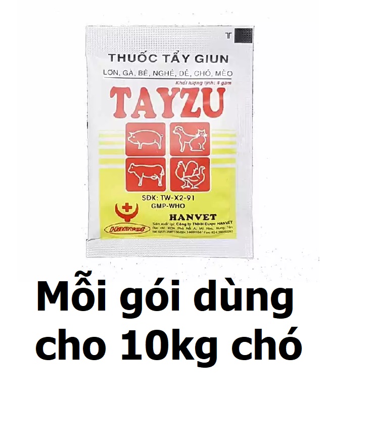 Hanpet - Tẩy giun sán chó mèo 1 gói 4gr (cho 10kg chó mèo)