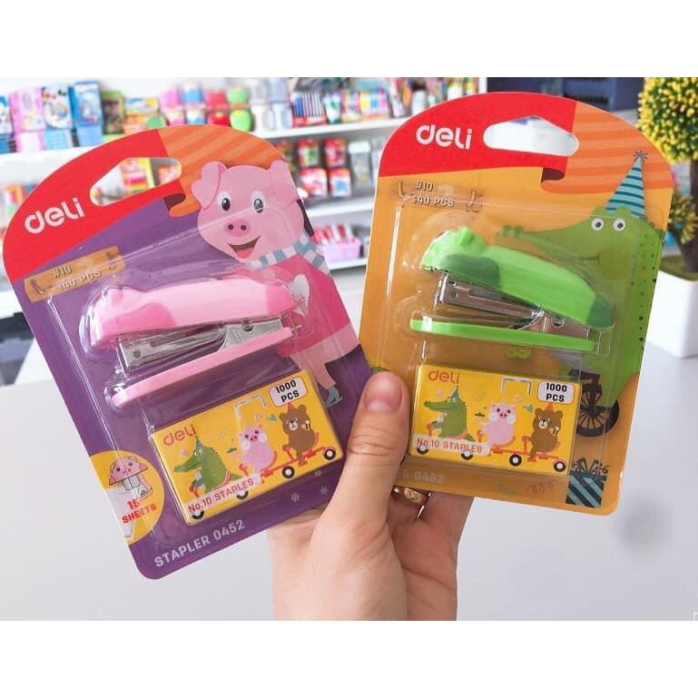 Máy bấm kim số 10 mini Deli 0452 / 0453 (tặng 01 Hộp kim bấm)