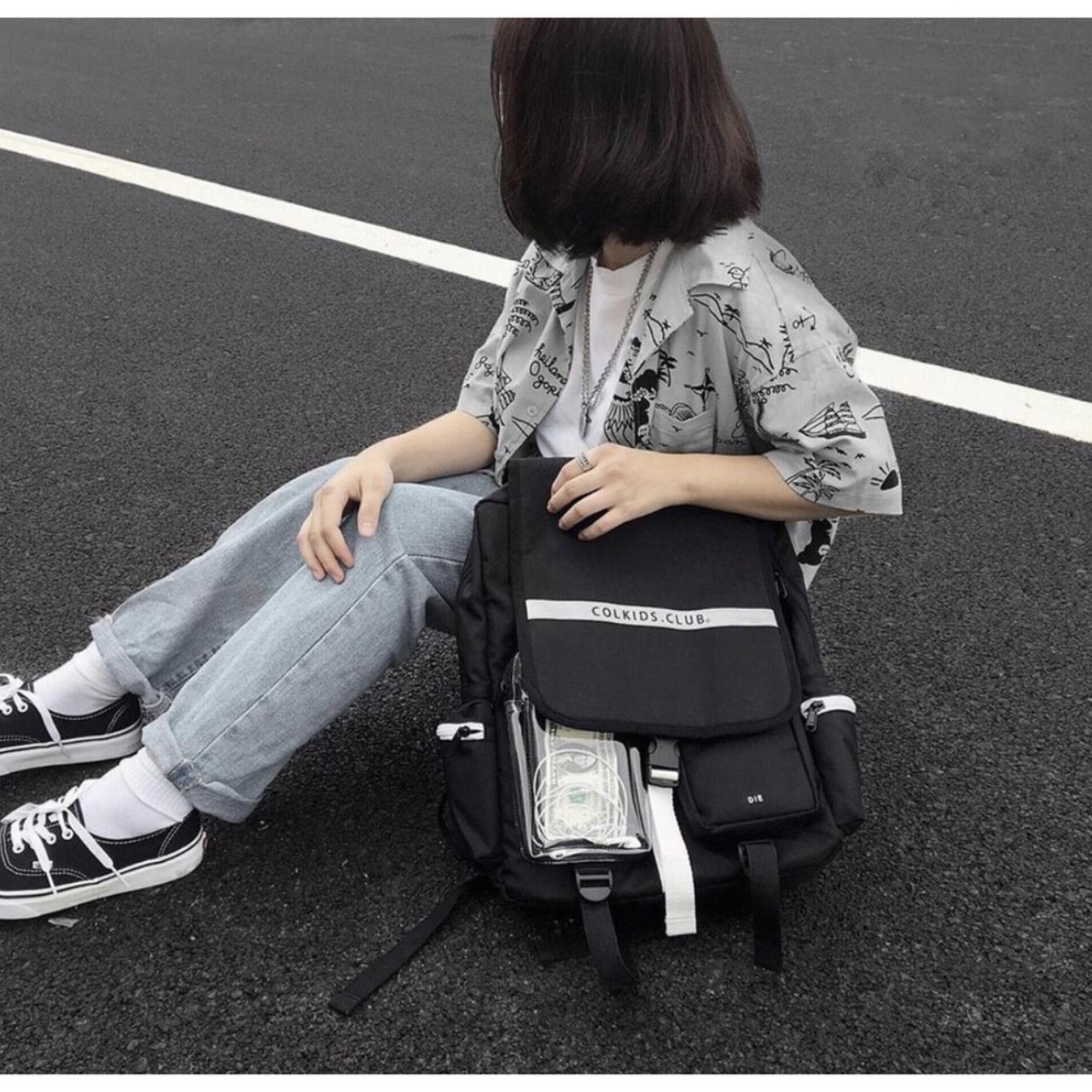 Balo nam + balo nữ - phản quang Colkids CND SS3- BL055 Ba lo học sinh sinh viên cở lớn nhiều ngắn đi du lịch được M66