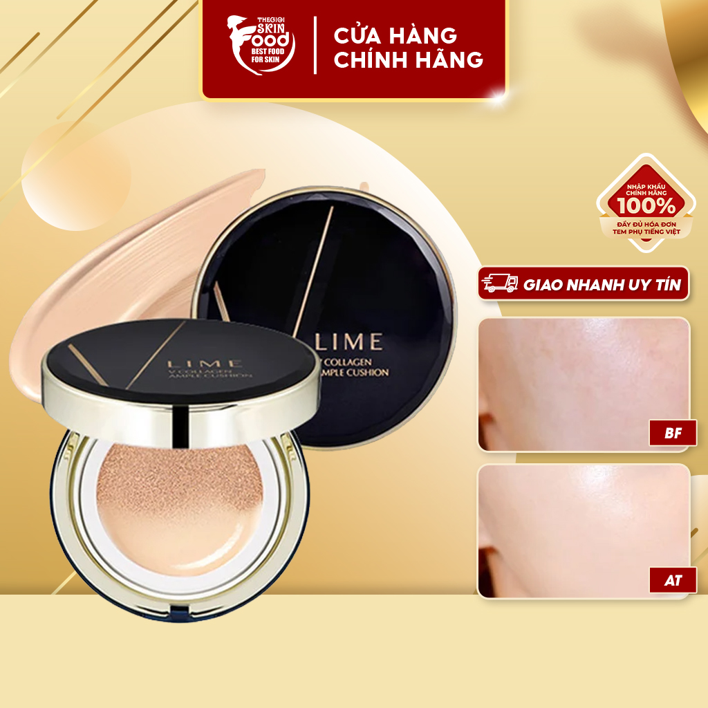 Phấn Nước Dưỡng Ẩm Cho Da LIME V Collagen Ample Cushion SPF50+/PA+++ 20g