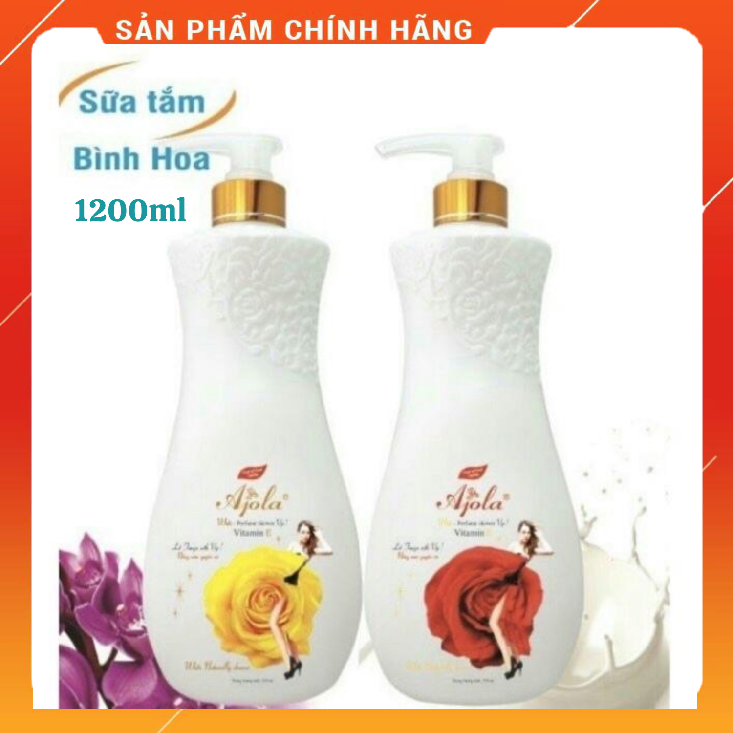 [ SIÊU SALE CHÍNH HÃNG ] Sữa Tắm Trắng Da Cao Cấp AJOLA Vitamin E xuất Pháp Hương Nước Hoa 1200ML