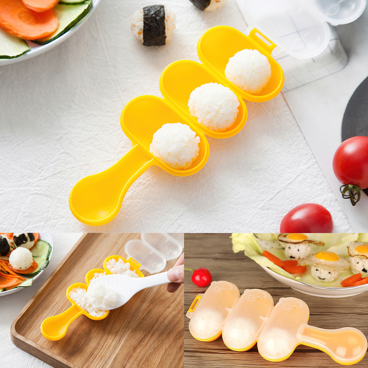 Rice shake set with rice balls filled with spoons