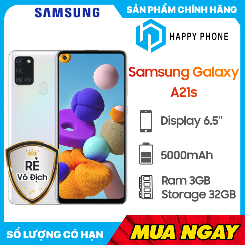 Điện Thoại Samsung Galaxy A21s (32GB/3GB) - Hàng chính hãng, Nguyên seal, mới 100%, Bảo hành 12 tháng