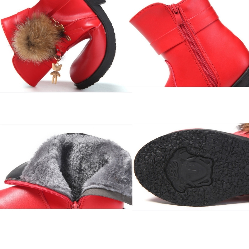 Boot Bé Gái Lót Lông Da Mềm Cao Cấp Size 32-38