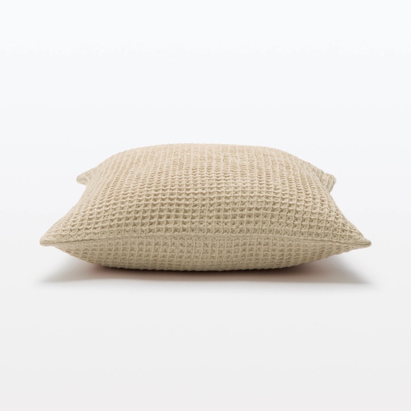 Muji Vỏ Gối Tựa Lưng Waffle - Be, S