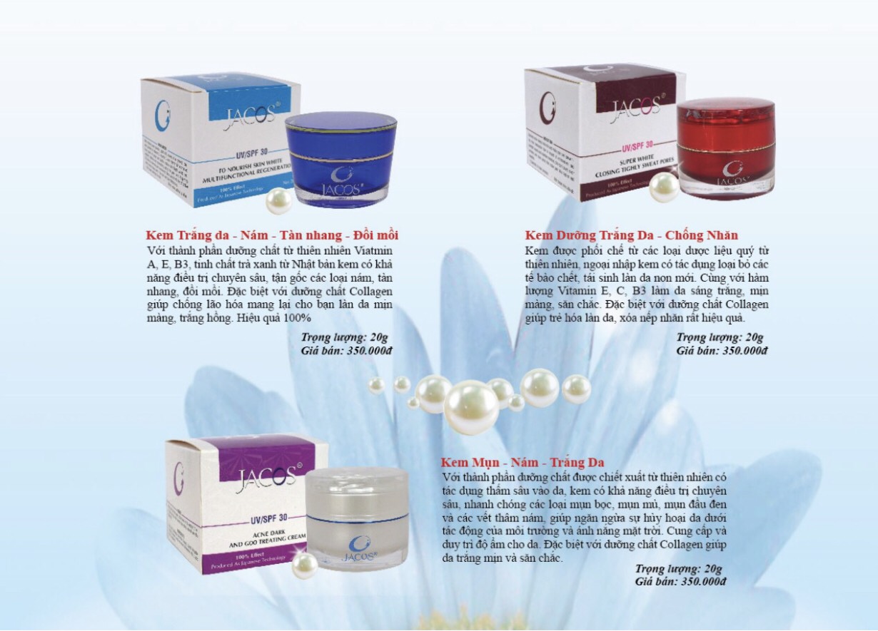 Kem Ngừa Mụn Mờ Thâm Nám Dưỡng Trắng Da Đa Chức Năng JACOS 20GR